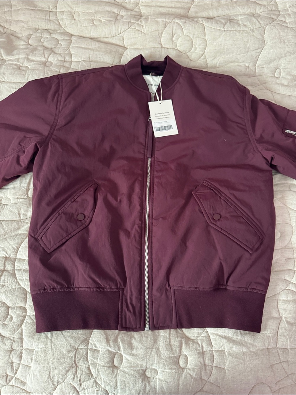 Everlane Burgundy Bomber Jacket